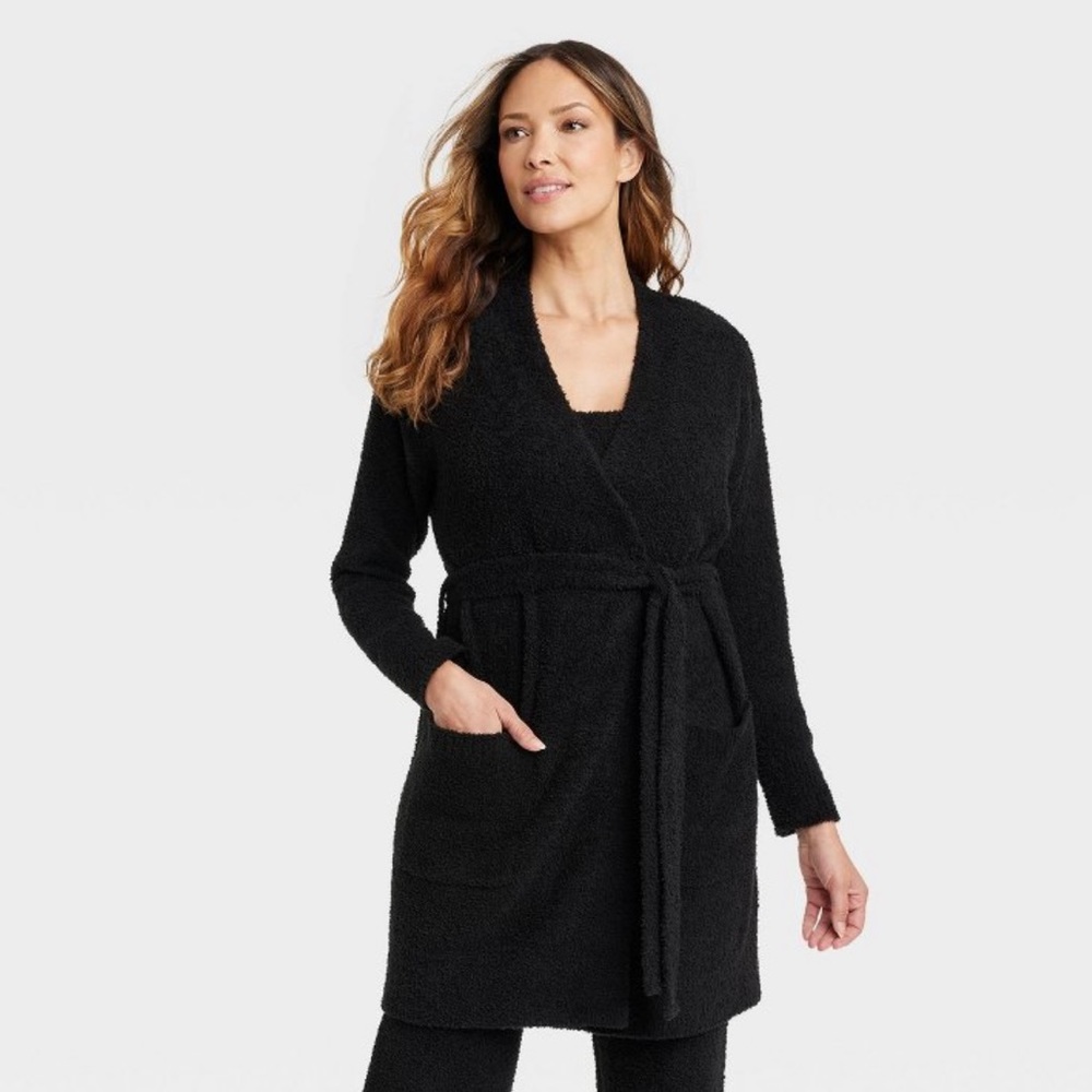 STARS ABOVE Cozy Yarn Robe in Black size M/L black